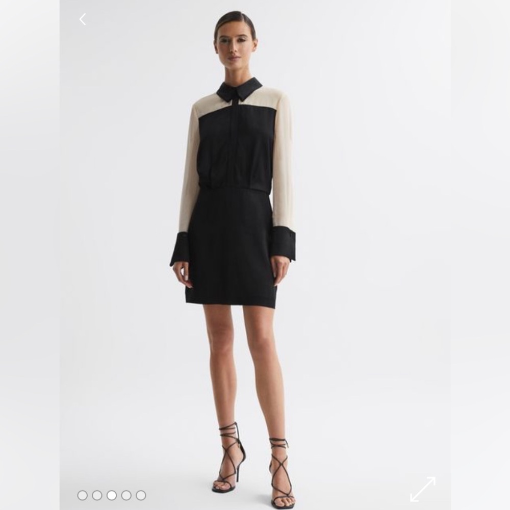 REISS Véneto fitted shirt mini dress